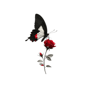 Butterfly And Rose Vinyl Car Decal Sticker – Waterproof & UV-Resistant 6.826666666666667"