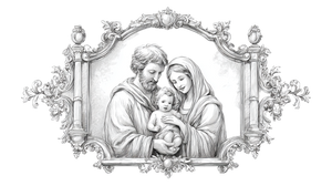 Holy Family Portrait Vinyl Car Decal Sticker – Waterproof & UV-Resistant 5.4