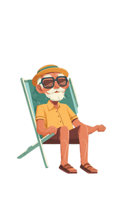 Old Man Relaxing Vinyl Car Decal Sticker – Waterproof & UV-Resistant 9.706666666666667"