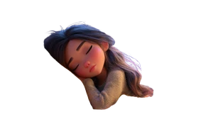 Sleeping Disney Girl Vinyl Car Decal Sticker – Waterproof & UV-Resistant 2.72"