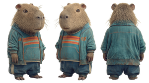 Anthropomorphic Capybara Character Vinyl Car Decal Sticker – Waterproof & UV-Resistant 5.4