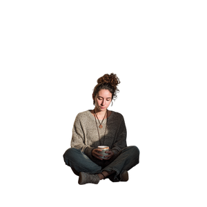 Woman Sipping Tea Vinyl Car Decal Sticker – Waterproof & UV-Resistant 6.826666666666667"