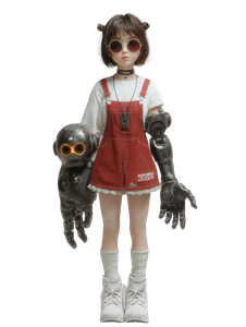 Cute Manipulator Girl Vinyl Car Decal Sticker – Waterproof & UV-Resistant 8.213333333333333"