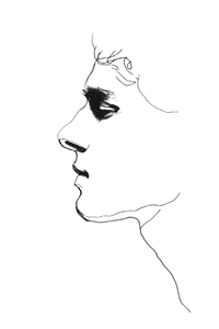 Minimalist Man Profile Vinyl Car Decal Sticker – Waterproof & UV-Resistant 8.96"