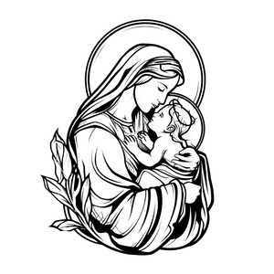 Mary Holding Christ Vinyl Car Decal Sticker – Waterproof & UV-Resistant 6.826666666666667"