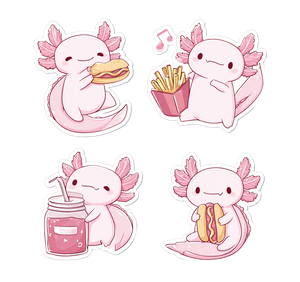 Cute Pink Axolotls Vinyl Car Decal Sticker – Waterproof & UV-Resistant 3.4133333333333336"