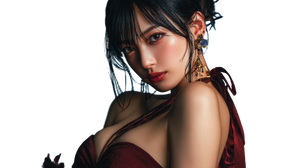 Japanese Woman In Red Vinyl Car Decal Sticker – Waterproof & UV-Resistant 5.4