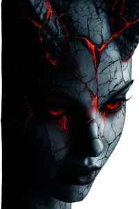 Cyber-Demonic Portrait V2 Vinyl Car Decal Sticker – Waterproof & UV-Resistant 4.4
