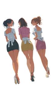 Stylish Anime Waitresses Vinyl Car Decal Sticker – Waterproof & UV-Resistant 4.8533333333333335"