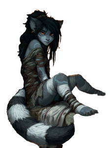 Blue Khajiit Female Vinyl Car Decal Sticker – Waterproof & UV-Resistant 8.213333333333333"