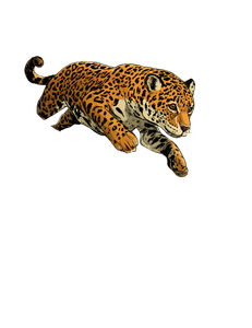 Cartoon Jaguar Leap Vinyl Car Decal Sticker – Waterproof & UV-Resistant 4.16"