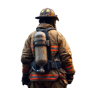 Firefighter Standing Vinyl Car Decal Sticker – Waterproof & UV-Resistant 3.4133333333333336"