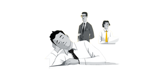 Lazy Office Worker V2 Vinyl Car Decal Sticker – Waterproof & UV-Resistant 2.72"