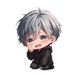 Chibi Boy With Toothache Vinyl Car Decal Sticker – Waterproof & UV-Resistant 3.4133333333333336"