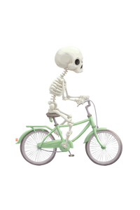 Skeleton On Bicycle Vinyl Car Decal Sticker – Waterproof & UV-Resistant 8.96"