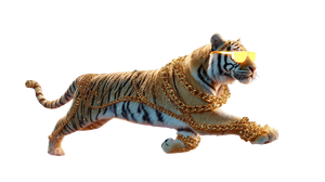 Galactic Rapper Tiger Vinyl Car Decal Sticker – Waterproof & UV-Resistant 5.4