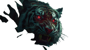 Angry Glowing Tiger Vinyl Car Decal Sticker – Waterproof & UV-Resistant 2.72"