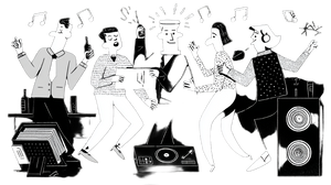 Retro Dance Mascot Vinyl Car Decal Sticker – Waterproof & UV-Resistant 5.4