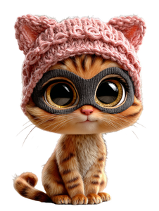 Cute Masked Cat Vinyl Car Decal Sticker – Waterproof & UV-Resistant 8.213333333333333"