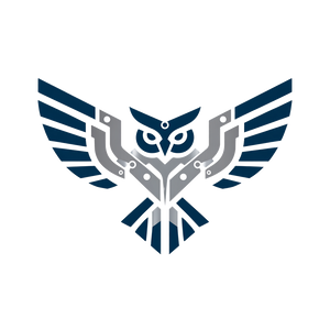 Tech Owl Logo Vinyl Car Decal Sticker – Waterproof & UV-Resistant 3.4133333333333336"