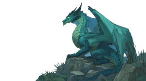 Majestic Aqua Dragon Vinyl Car Decal Sticker – Waterproof & UV-Resistant 5.4