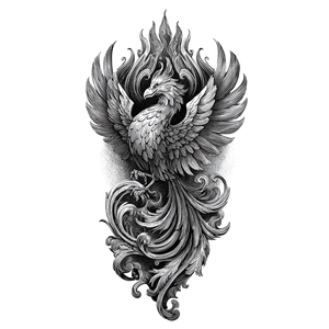 Mythological Phoenix Tattoo Vinyl Car Decal Sticker – Waterproof & UV-Resistant 3.4133333333333336"