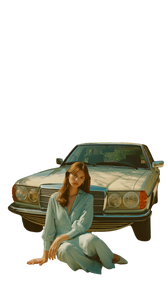 Dreamy European Woman Vinyl Car Decal Sticker – Waterproof & UV-Resistant 9.706666666666667"