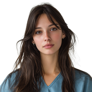 Young Woman Patient Vinyl Car Decal Sticker – Waterproof & UV-Resistant 3.4133333333333336"