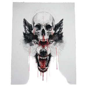 Skull And Wolf Vinyl Car Decal Sticker – Waterproof & UV-Resistant 3.4133333333333336"