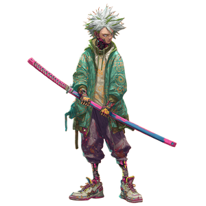 Cyberpunk Anime Warrior V10 Vinyl Car Decal Sticker – Waterproof & UV-Resistant 6.826666666666667"