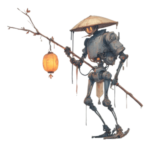 Cyberpunk Eastern Robot Vinyl Car Decal Sticker – Waterproof & UV-Resistant 3.4133333333333336"