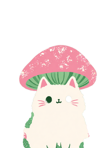 Cute Mushroom Cat Vinyl Car Decal Sticker – Waterproof & UV-Resistant 4.1066666666666665"