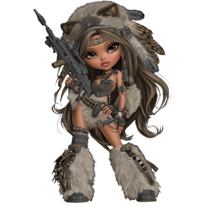 Warrior Princess Doll V2 Vinyl Car Decal Sticker – Waterproof & UV-Resistant 3.4133333333333336"