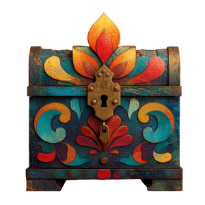 Ancient Locked Chest Vinyl Car Decal Sticker – Waterproof & UV-Resistant 3.4133333333333336"