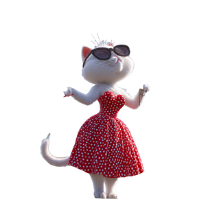 Singing Cat Diva Vinyl Car Decal Sticker – Waterproof & UV-Resistant 3.4133333333333336"