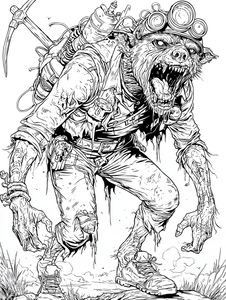 Angry Zombie Miner Vinyl Car Decal Sticker – Waterproof & UV-Resistant 8.213333333333333"