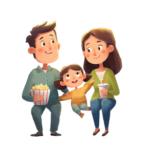 Family Movie Night V3 Vinyl Car Decal Sticker – Waterproof & UV-Resistant 3.4133333333333336"