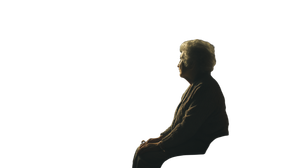 Lonely Elderly Woman V4 Vinyl Car Decal Sticker – Waterproof & UV-Resistant 2.72"