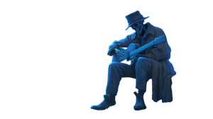 Cursed Skeleton Musician Vinyl Car Decal Sticker – Waterproof & UV-Resistant 2.72"