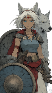 Wolf-Woman Warrior Vinyl Car Decal Sticker – Waterproof & UV-Resistant 9.706666666666667"