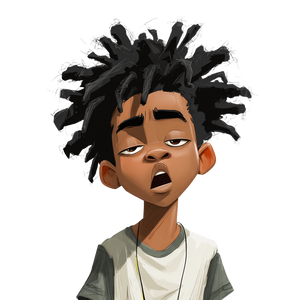 Cartoon Haitian Boy Vinyl Car Decal Sticker – Waterproof & UV-Resistant 3.4133333333333336"