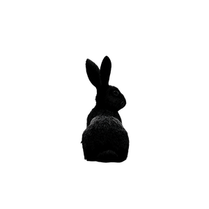 Black Rabbit Retreating Vinyl Car Decal Sticker – Waterproof & UV-Resistant 3.4133333333333336"