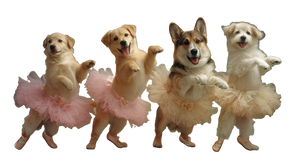 Ballet Dancing Puppies Vinyl Car Decal Sticker – Waterproof & UV-Resistant 2.72"