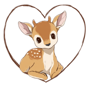 Cute Anime Deer Vinyl Car Decal Sticker – Waterproof & UV-Resistant 3.4133333333333336"