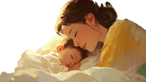 Mother And Baby V87 Vinyl Car Decal Sticker – Waterproof & UV-Resistant 2.72"