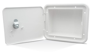 B&B Molders Electrical Cord Hatch | Multi-Purpose Polar White Hatch with Key Alike Lock | UV/Impact Resistant, Made in USA B&B Molders Electrical Cord Hatch | Multi-Purpose Polar White Hatch with Key Alike Lock | UV/Impact Resistant, Made in USA