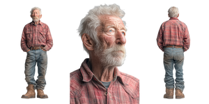 Elderly Man Portraits Vinyl Car Decal Sticker – Waterproof & UV-Resistant 5.12"