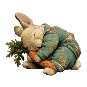 Sleeping Bunny Hug Vinyl Car Decal Sticker – Waterproof & UV-Resistant 3.4133333333333336"