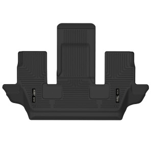 Fits 2021-2023 Jeep Grand Cherokee L Husky Liner Floor Liner 50601 X-act Contour; Molded Fit; Raised Channels And Edges; Black; TPE Thermoplastic Elastomer; 1 Piece