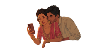 Young Indian Couple Vinyl Car Decal Sticker – Waterproof & UV-Resistant 5.4